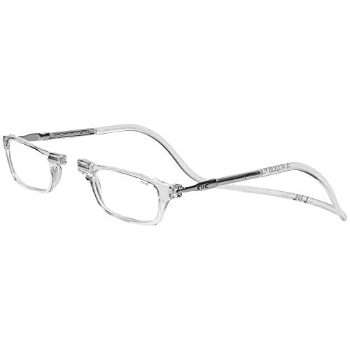 Clic Magnetic Reading Glasses for Men or Women, Computer Readers, Original (S-M, Clear, 3.50 Magnification)