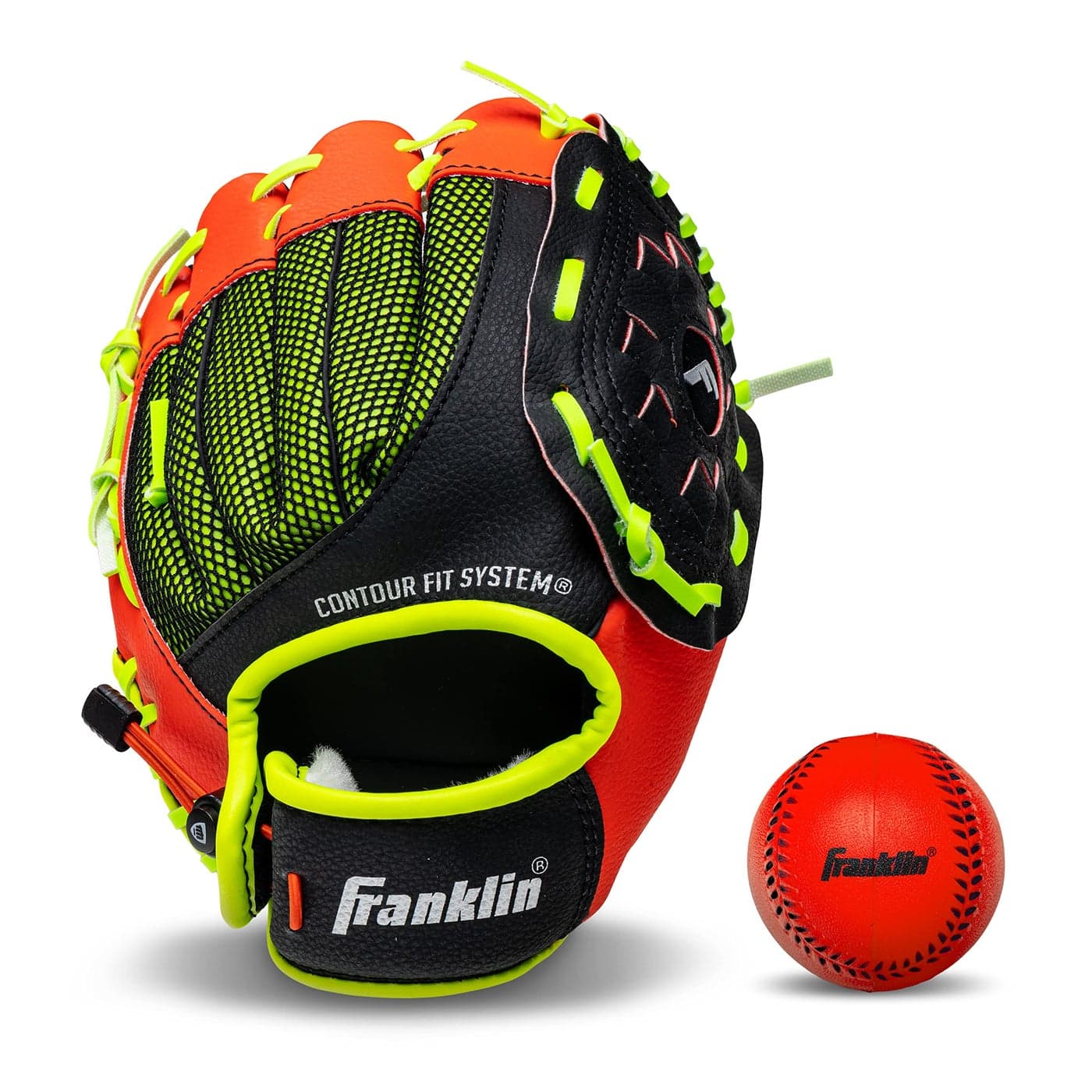 Franklin Sports Kids Baseball Glove - NeoGrip Boys + Girls Youth Tball Glove - Toddler Teeball + Baseball Mitt - Right Hand Throw - Red - 9.0"
