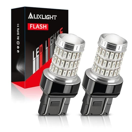 AUXLIGHT LED Strobe/Flash Brake Tail Light Bulbs 7443 7440 LED Bulb Red 320% Brighter 7441 7444 T20 992 W21W Led Bulbs for Tail Stop Brake Lights (Brilliant Red, Pack of 2)