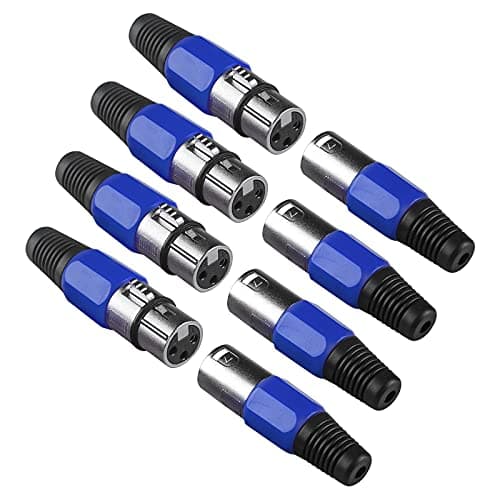 MAD OWL 4 Packs 3 Pin XLR Connector Cannon XLR DMX Cable Connectors XLR Female Male Adapter, XLR Panel Mount Connector XLR Microphone Cable Connector, Cannon Plug for Stage Light DMX Signal Wire