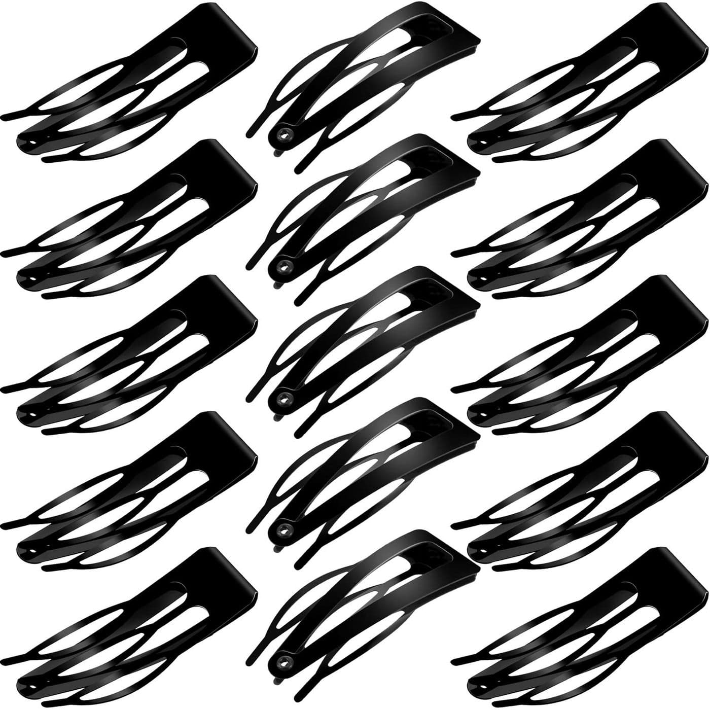 32 Pieces Hair Clips Set 3 Prong Double Grip Metal Barrettes Hair Comb Accessories for Women Girls Hair Accessories Black