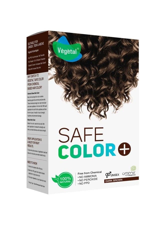 Safe Hair Color - Dark Brown 50gm Certified Organic Chemical and Allergy Free Bio Natural Hair Color with No Ammonia Formula for Men and Women