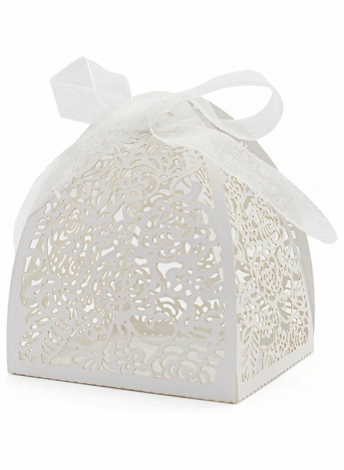 Laser Cut Rose Candy Gift Boxes, Favor Boxes 2.5x 2.5x 3.1
