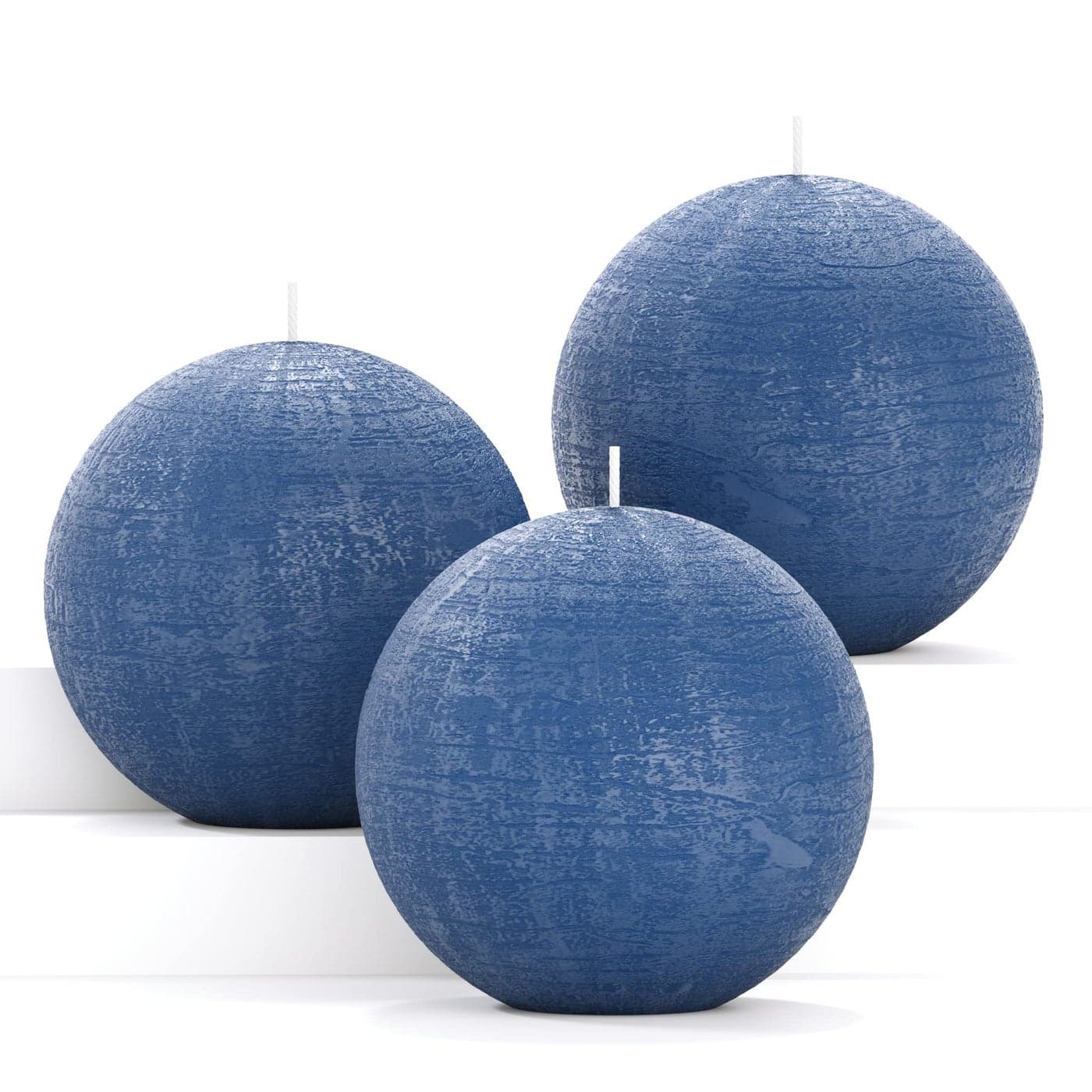 CANDWAX Set of 3 Round Candles Ball 3 inch Royal Blue Candles Perfect as Wedding Decor and as Sphere Candles for Home Decor Long Burning Candles Unscented Navy Blue Candles