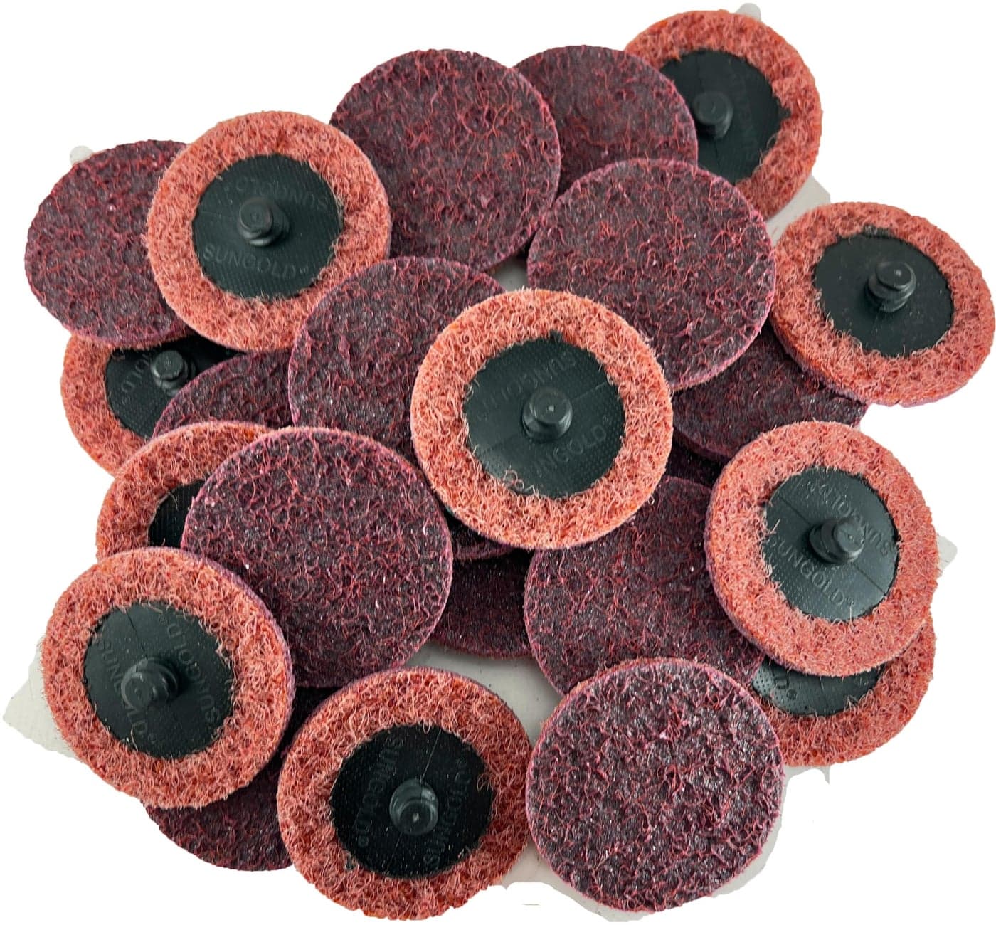 Sungold Abrasives 74903 Medium Non Woven Surface Conditioning RType Quick Change Disc 2Inch Maroon 25box