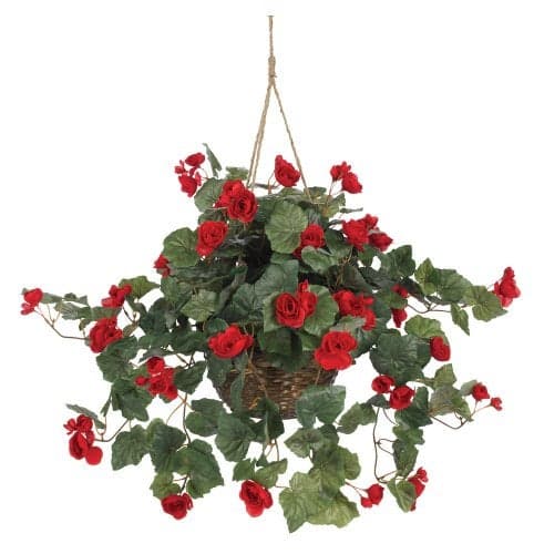 Nearly Natural Begonia Hanging Basket