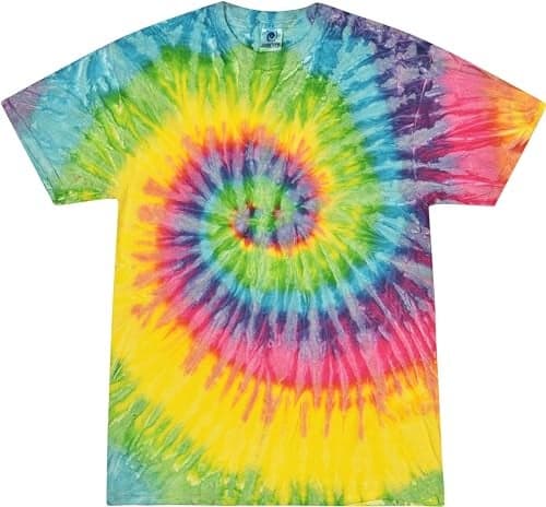 Colortone 100% Cotton Pigment Tie Dye T-Shirt for Women and Men, Small, Saturn