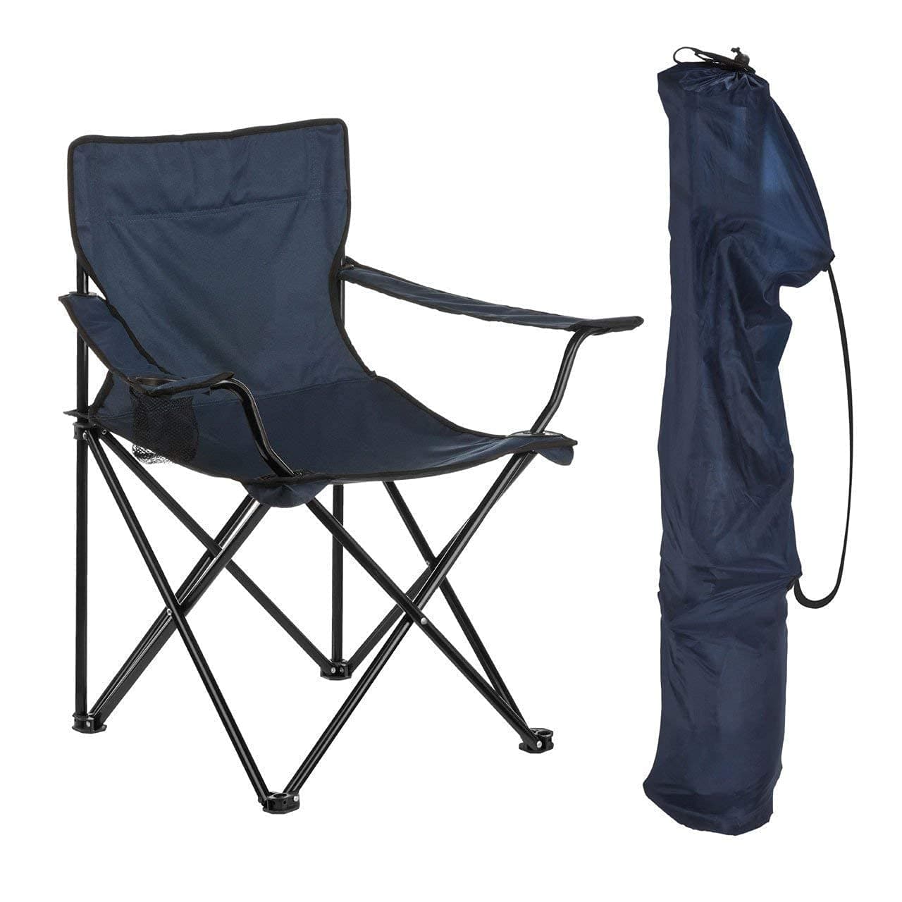 FYCAN Portable Folding Chair with Arm Rest and Cup Holder with Carrying Bag for Camping Travelling Lawn Patio Fishing Garden Beach Picnic Outdoor Foldable Chair Oxford Cloth Metal