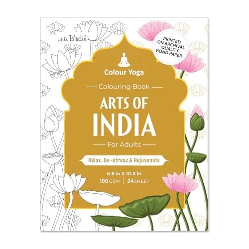 Little Birdie Paper Arts of India Colouring Book| Coloring, Painting, Art & Craft Book for Kids & Adults, 24 Sheet, For Pencils Use,A5