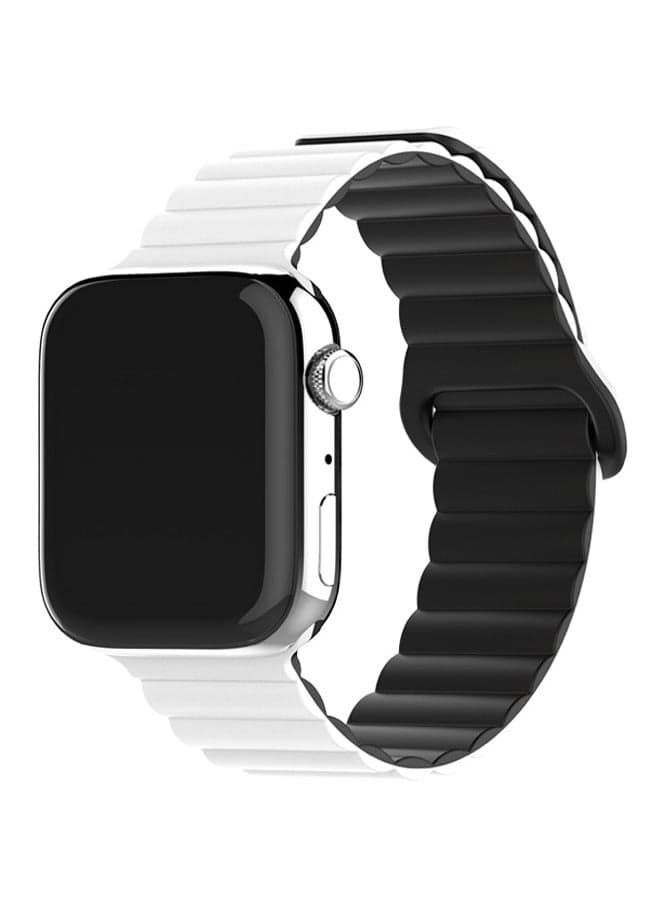 Magnetic Silicone Band for Apple Watch Ultra Ultra2/ 9 8 7 6 5 4 3 2 1 SE,Soft Silicone Waterproof Strap Wristbands Compatible with iWatch Apple Watch Series Ultra 49mm 45mm 44mm 42mm Women Men