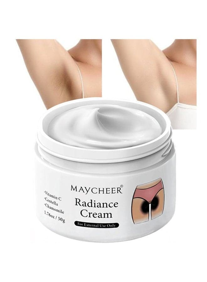 Radiance Cream-Vitamin C Centella Chamomile Dark Spot Corrector | Brighten Underarm, Neck, Knees, Elbows & Intimate Areas | Upgraded Formula, Fast Acting 50g