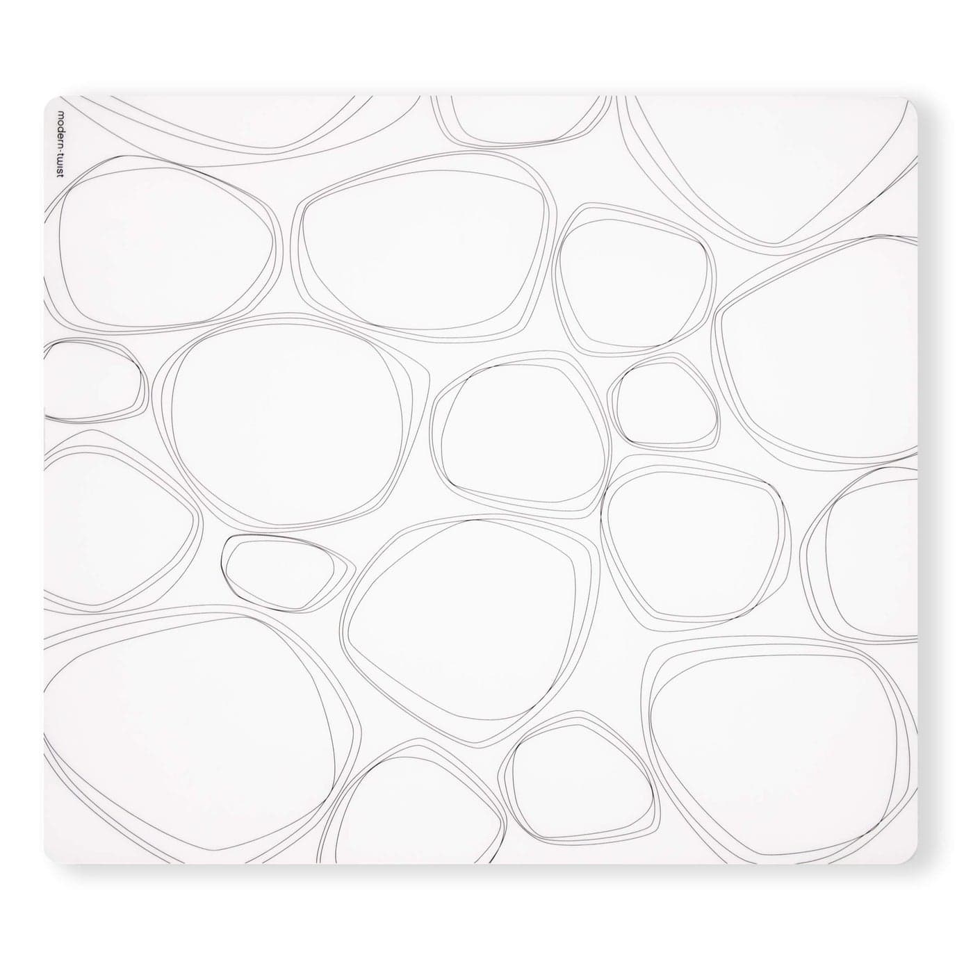 moderntwist Pebbles Print100 Plastic Free Silicone Tabletop Dining Decoration Modern Design Placemat Rectangle Black