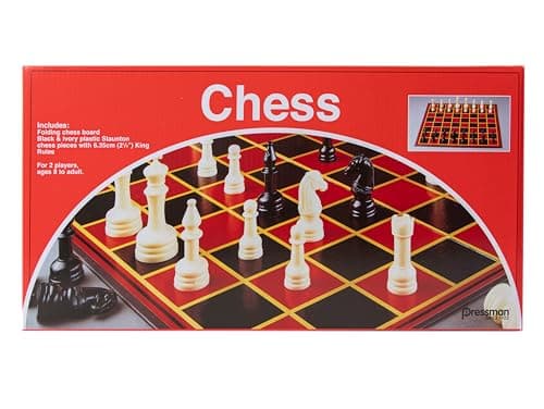 Chess with Folding Board and Full Size Chess Pieces by Pressman