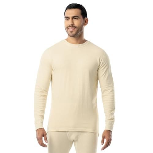 ColdPruf Authentic Wool Plus Dual-Layer Crewneck Base Layer, Thermal Long Sleeve, Men Oatmeal