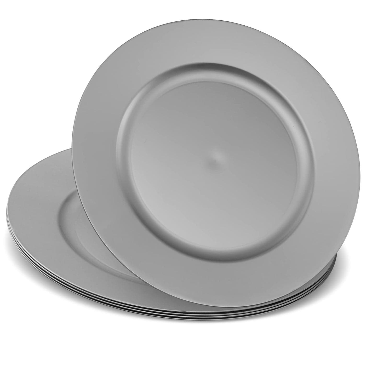 ELEGANT DISPOSABLES 13 Party Chargers Large Plates Platters Great for Elegant Partys Weddings Tableware Great for Serving dish Silver Pack of 12