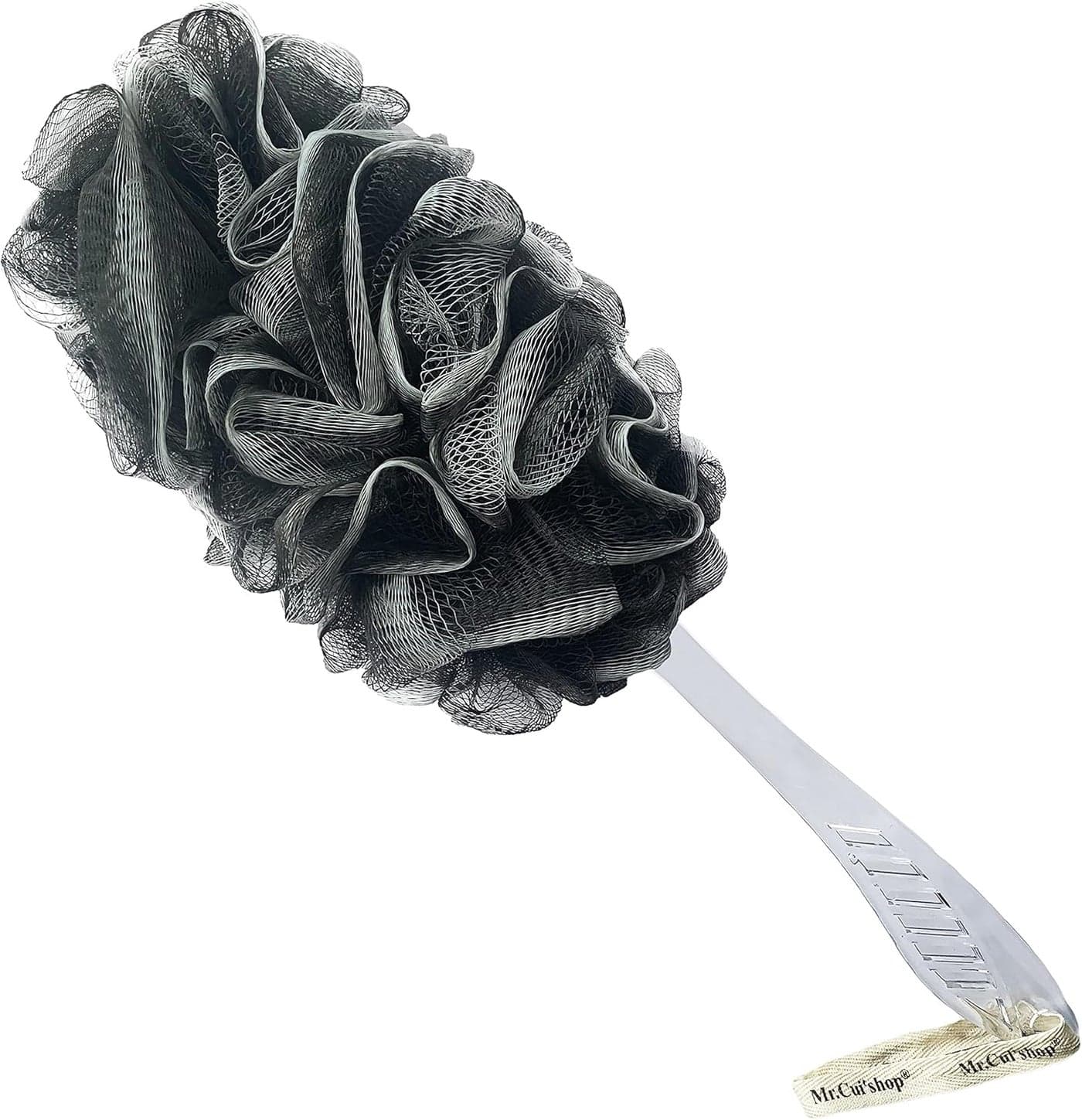 Charcoal Fiber Exfoliating Loofah luffa loofa Bath Back Brush On a Stick Long Handle with Radian is Ergonomic for Men and Women Shower Sponge Body Back Scrubber