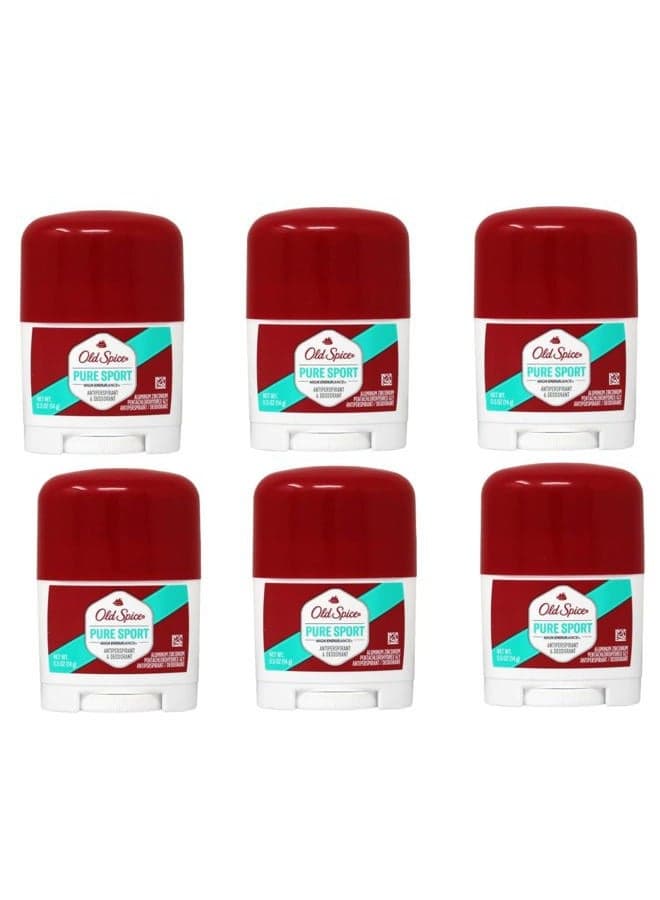 High Endurance Antiperspirant Deodorant, Pure Sport, Travel Size 0.5 Ounce (Pack of 6)