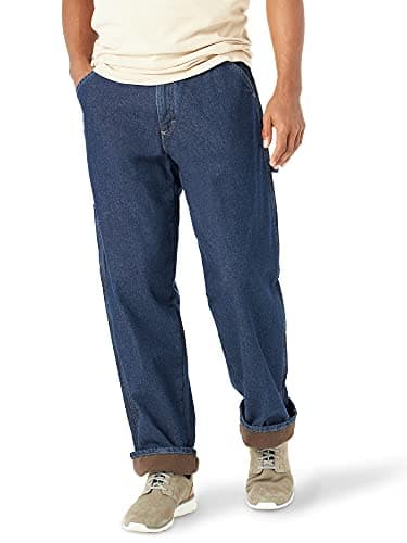 Wrangler Authentics Men's Fleece Lined Carpenter Pant,Dark Indigo,32W X 34L