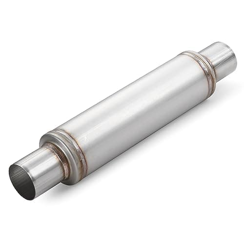 A-KARCK 2.5" Inlet Exhaust Resonator, 2.5" Inlet 2.5" Outlet 20" Overall Length Muffler Resonator Stainless Steel