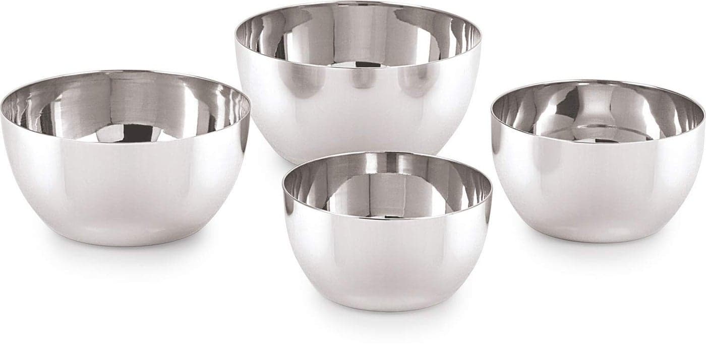 neelam Stainless Steel 5.5, 18 Gauge JK 200 ml Vati, Set of 4, Dinner Bowl Katori Serving Vati, Durable Quality, Elegant, Perfect for Serving Snacks, Desserts, and Condiments