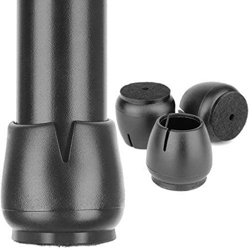 Anwenk 1” Chair Leg Floor Protectors for 1 to 1-3/16 Inch Round Chair Legs, Silicone Small Chair Leg Caps Best Chair Leg Tips, Color Black,16 Pack