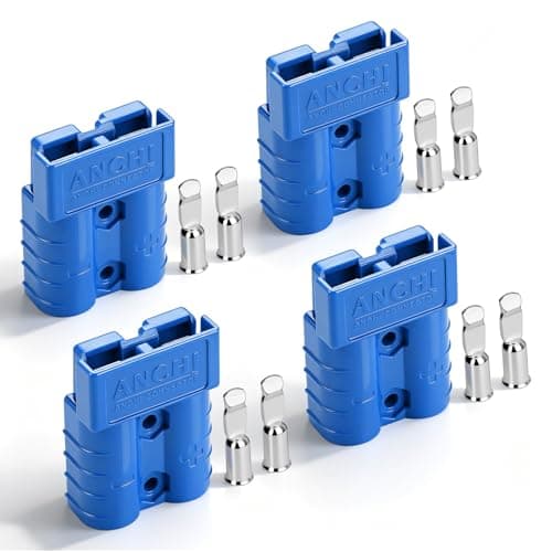50Amp Power Connector Plug 50A Quick Connect Disconnect 600 V 2 Pairs(4pcs) for 50Amp Battery Connector(6AWG, Blue)
