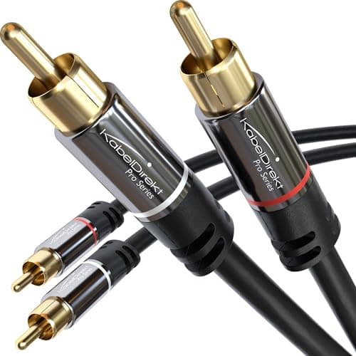 CableDirect – 25ft RCA/Phono Cable, 2 × 2 Plugs, Stereo Audio Cable, Practically Break-Proof & Flawless Sound Quality (coaxial, subwoofer/amp/HiFi & Home Cinema/Blu-ray, Analog & Digital)