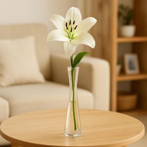ecofynd Glass Vase for Flowers Plants, Modern Decorative Vase for Home Decor Center Table, Bedroom, Living Room, Office Decoration, Wedding or Gifts, Luster Glass Vase, (GVASE016)