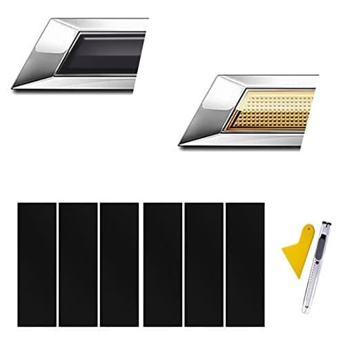 LANZMYAN Compatible with Bowtie Logo Wrap Stickers Cut-Your-Own Emblem Overlay DIY Decals for Chevy 6PCS Matte Black