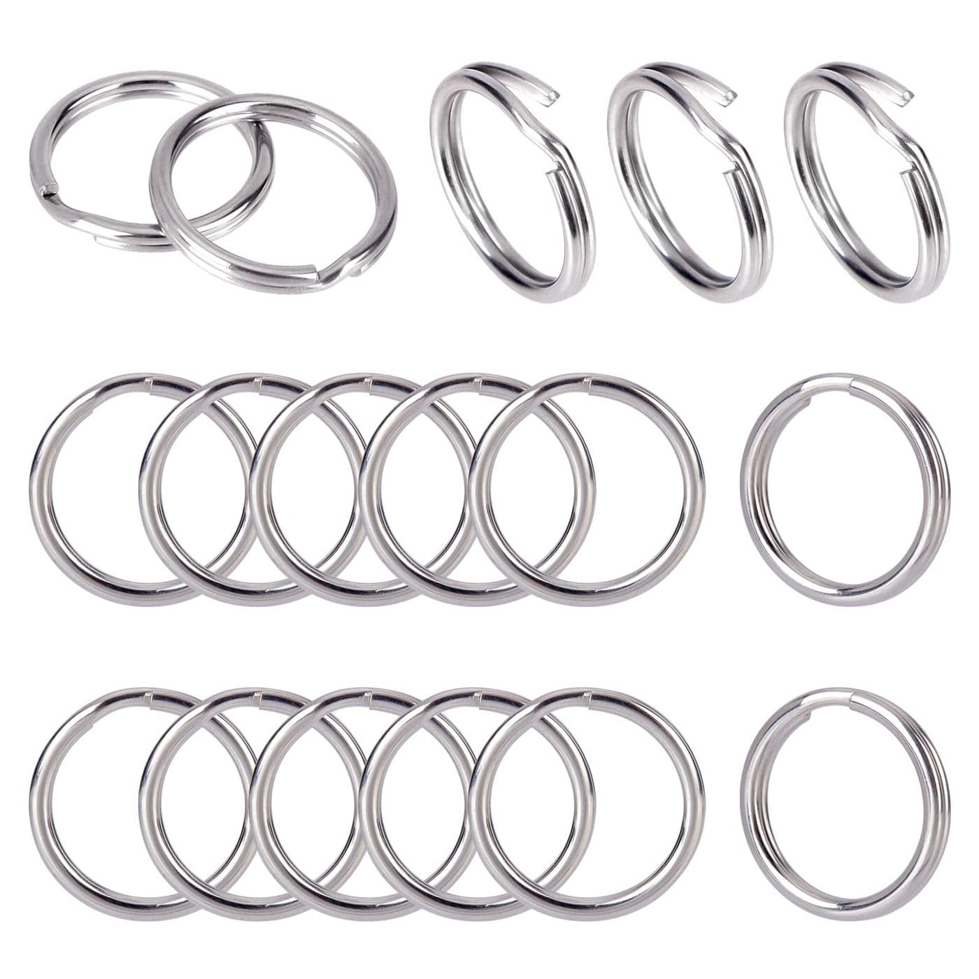 PH PandaHall 20mm Split Rings 50pcs 304 Stainless Steel Double Loop Jump Rings 10 Gauge Mini Connector Rings for Earring Necklace Bracelet Keychain Jewelry Making DIY Craft