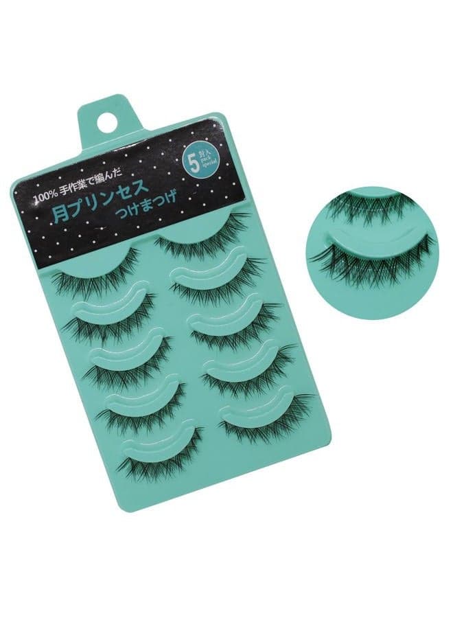 Scala 5 pairs/set 3D False Eyelashes Messy Cross Thick Natural Fake Eye Lashes Professional Makeup Tips Short False Eye Lashes (L-12)