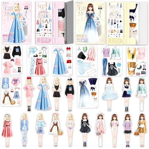 JHGCVX Magnetic Dress Up Paper Dolls for Girls Ages 47 Pretty Princess Game Paper Dolls Dress Up Toys Creating Imaginative Birthday Gifts
