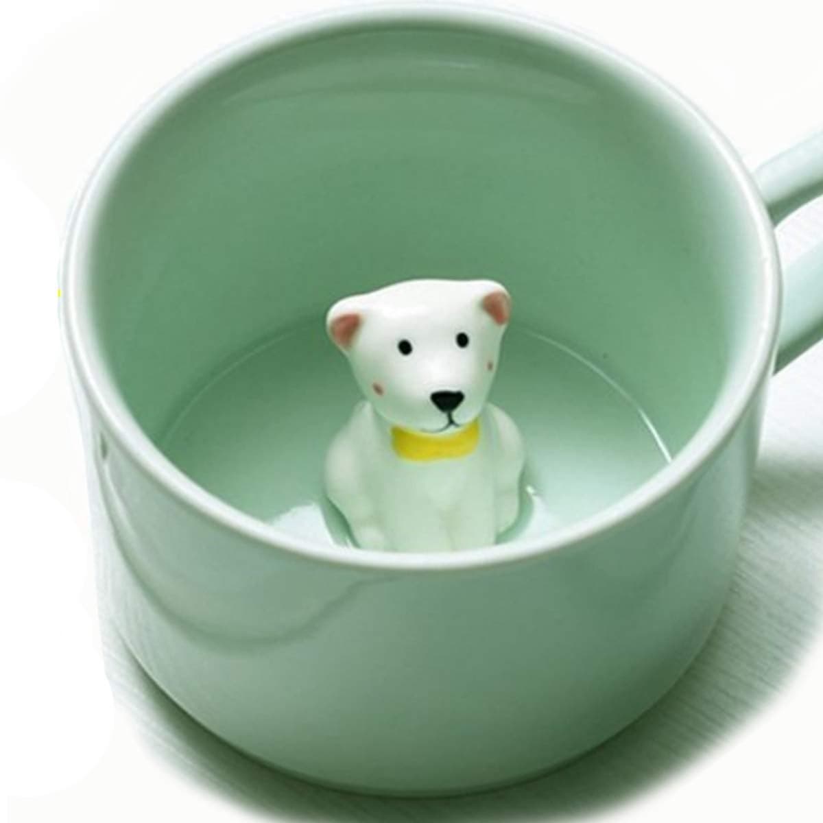luckyse Surprise Dog Coffee Mug with Small Puppy Inside 8 OzBest Funny Gift Ceramic Cups
