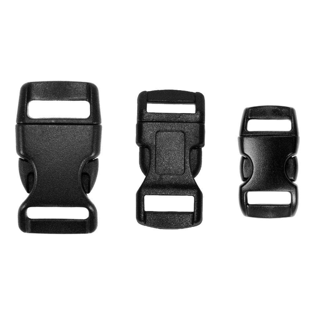 Paracord Planet Black Contoured Side Release Buckles 38 Inch 12 Inch and 58 Inch 60 Pack 20 Each