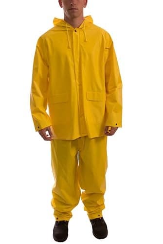 Tingley Tuff-Enuff Plus S62217 2-Piece Waterproof Suit With Attached Hood, Large, Yellow