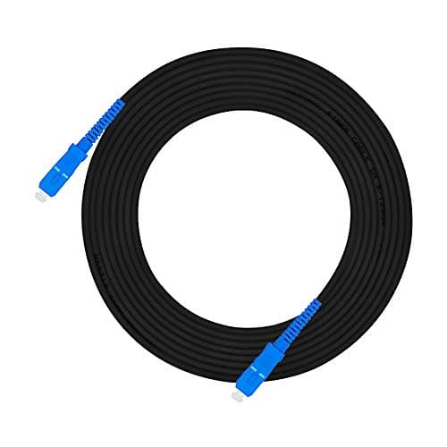 Jeirdus 100M SC Outdoor Armored Simplex SM Fiber Optic Cable Jumper - Optical Patch Cord, Singlemode 9/125, 100Meters (328ft) SC-SC