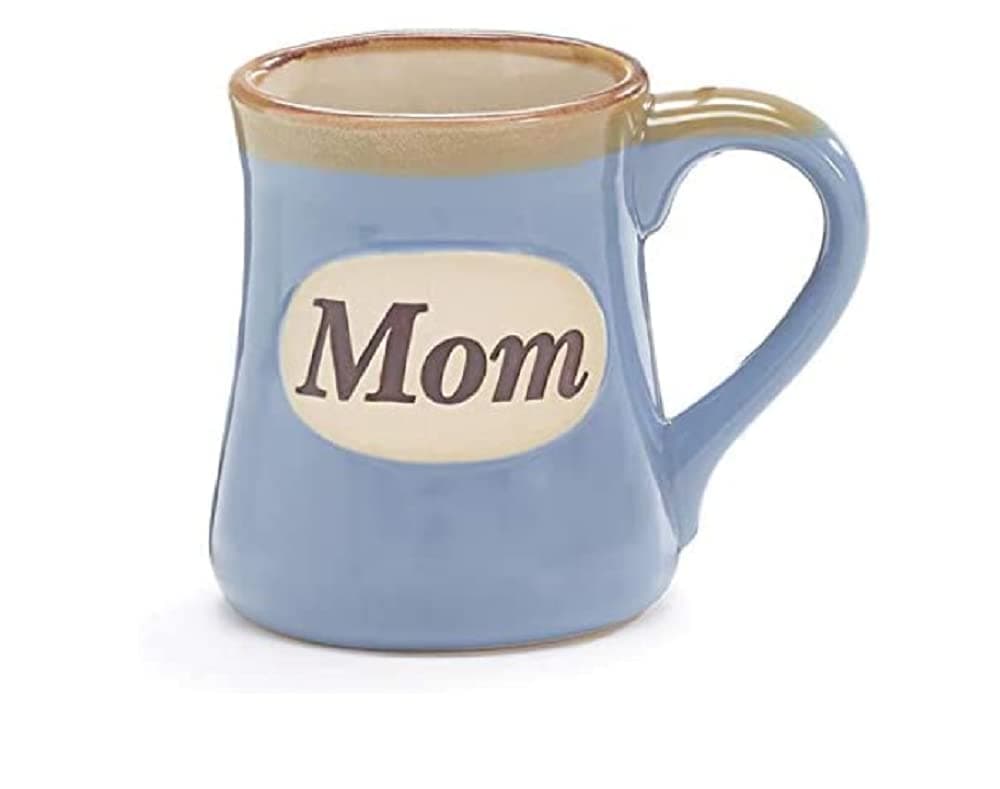 Mom Porcelain Blue Coffee Tea Mug Cup 18oz Gift Box Holds Childs HandsHearts
