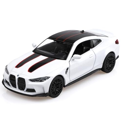 TOKAXI 136 Scale BMW M4 CSL Diecast Model CarsPull Back Vehicles BMW M4 Toy CarsCars Gifts for Boys Girls White