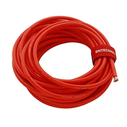 BNTECHGO 10 Gauge Silicone Wire Red 20 ft Ultra Flexible 10 AWG Stranded Tinned Copper Wire