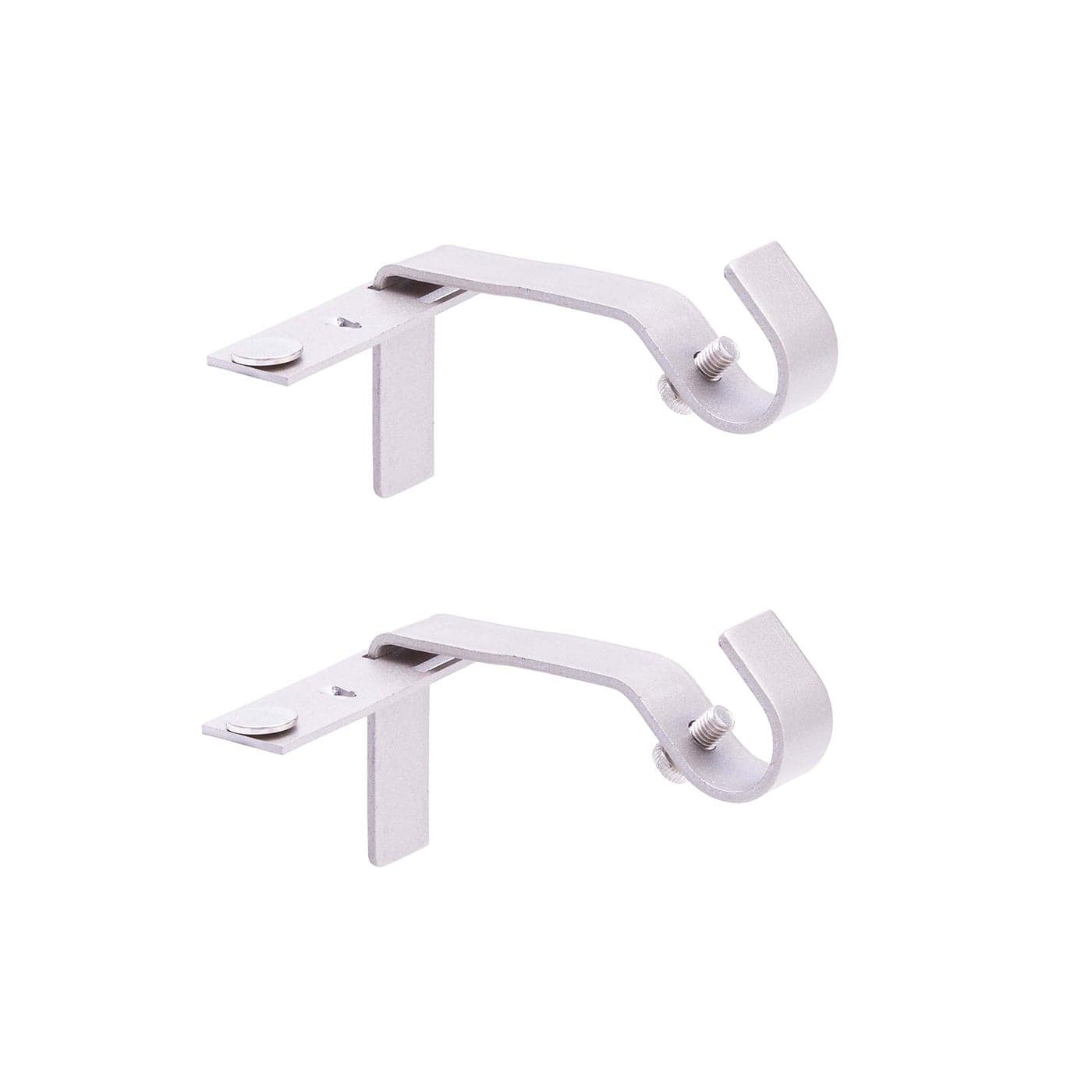 Kenney Fast Fit 58 No Measure Curtain Rod Brackets Brushed Nickel 2 Count Pack of 1
