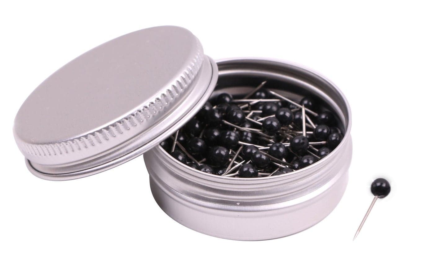 Tupalizy 18 Inch Small Round Head Map Tacks Pins for Home Office Use and DIY Craft Project Black 100PCS