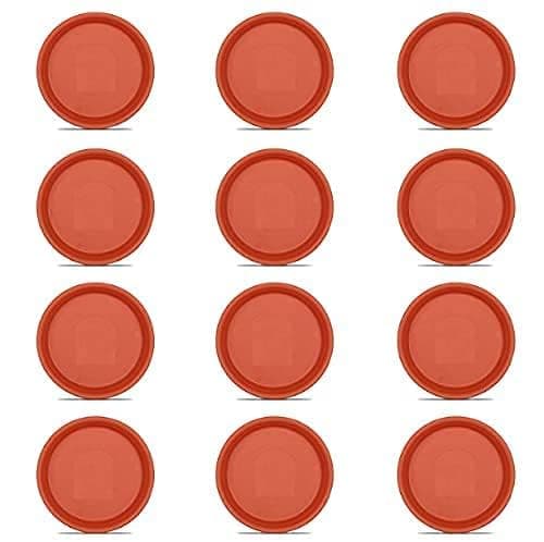 SIGNY Round Bottom Tray(Plate/Saucer) Suitable for 8 Inch Round Plastic Pot - Brown - Set of 3 | Heavy Duty Highly Durable Plant Saucer for Indoor Home Decor & Outdoor Balcony Garden (3, 5.3 Brown)