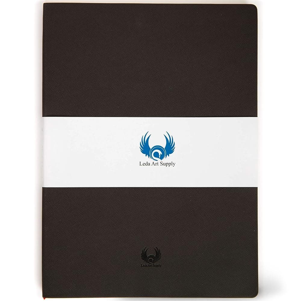 Leda Art Supply Large Sketchbook 160 Pages Softbound Cover Sketchbook for Artists - Leather Drawing Notebook for All, Ideal for Ink, Water Color, Pen, Pencils | 7 x 10 inch Art Journal