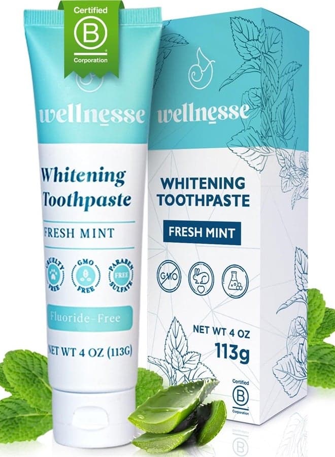 Whitening Hydroxyapatite Toothpaste with Xylitol - Remineralizing and Sensitivity Relief - Fluoride Free Toothpaste w/Natural Ingredients - Remineralization Natural Toothpaste