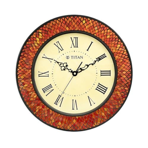 Titan Clocks Mosaic Moments - White |Round Dial Wall Clock |Decorative Theme | Battery Powered Wall Clock (40.5 CM X 40.5 CM) - W0109MA01