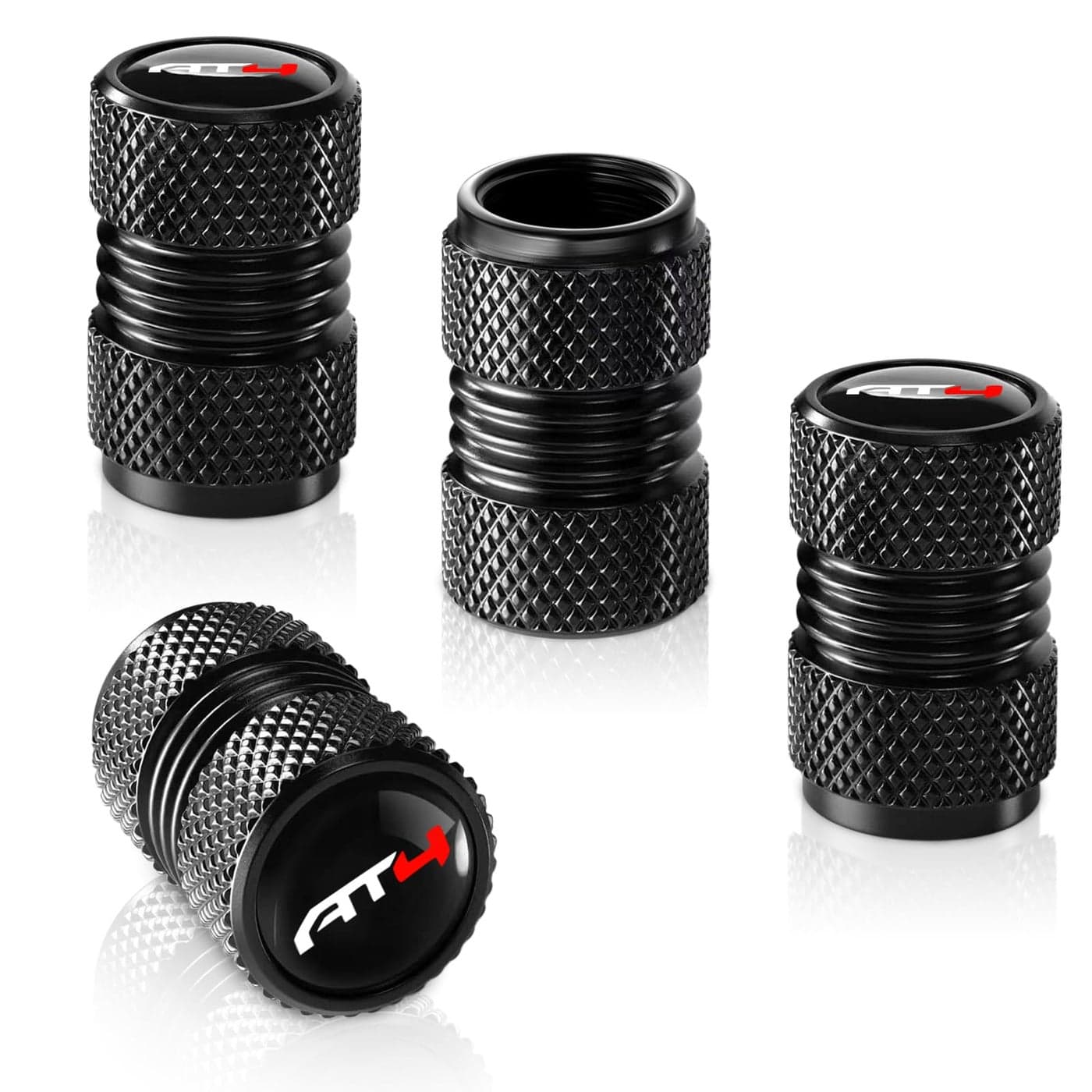 TACOMA Tire Valve Stem Cap Cover for GMC AT4 Sierra Belt ORing Seal Corrosion ResistantTire Valve Stem Air Cap 4 Pack Black