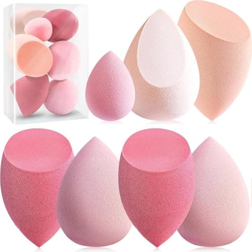 Makeup Sponge Set Foonbe Blender Sponges 7 Pcs for Liquid Cream and Powder Latex Free Multi colored Beauty Sponges with 1 Mini Sponge Vegan CrueltyFree
