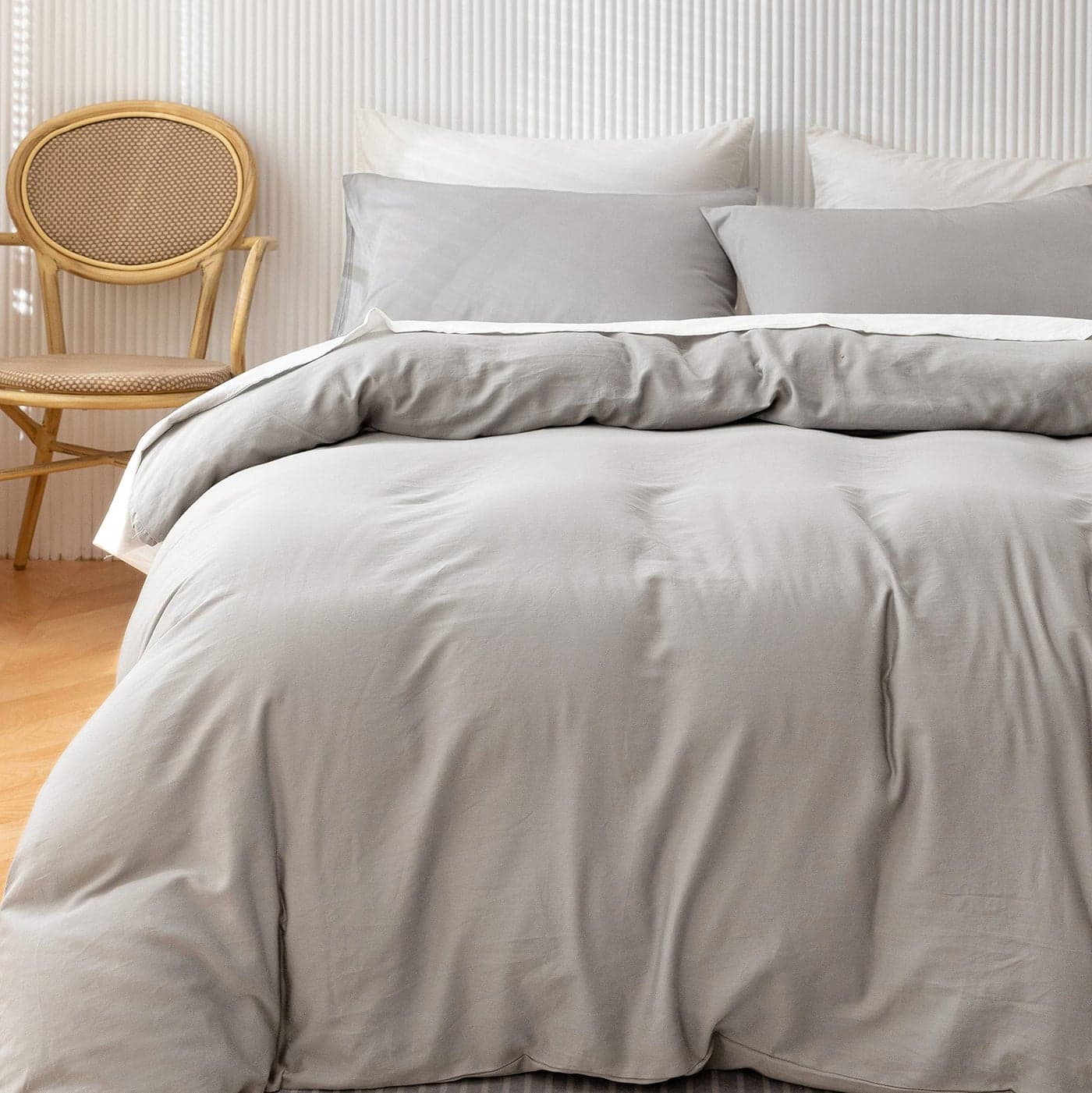 HeimenAogo Egyptian Cotton Duvet Cover Set Queen Ultra Soft and Breathable Comforter Cover with Zipper Closure High Thread Count Long Staple Cotton Blanket Cover 3pcs 9090 Micro Chip
