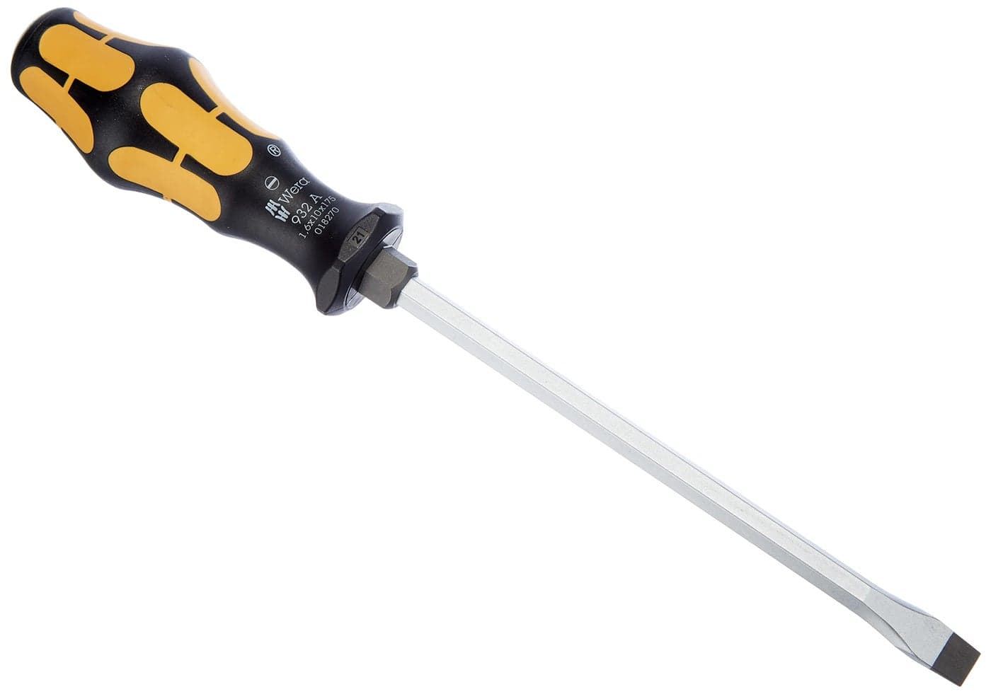 Wera 05018270001 Kraftform Plus 932 A Slotted Screwdriver 10mm Head 7 Blade Length Multicolor