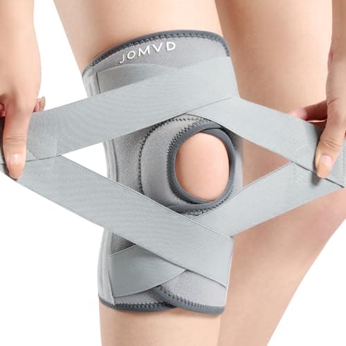 JOMVD Knee Brace for Knee Pain, Meniscus Tear, Adjustable Knee Support with Side Spring Stabilizers for ACL, Meniscus Tear, Arthritis, Patella Stability, Knee Pain Relief, Women and Men,Medium